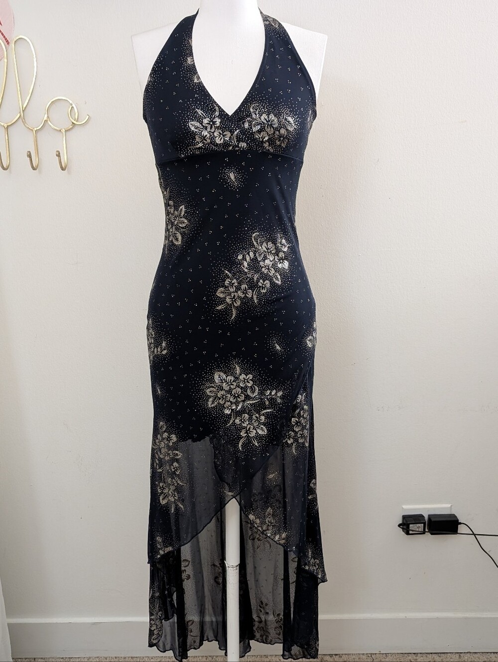 vintage candy rocket blue sparkly party dress sz small
